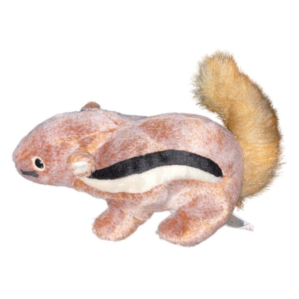 Ty Beanie Baby Chipper Squirrel Plush Toy 1999 Retired Brown With Black Stripe